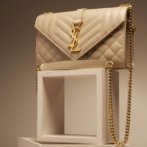 Saint Laurent Small YSL Monogram Leather Satchel Bag